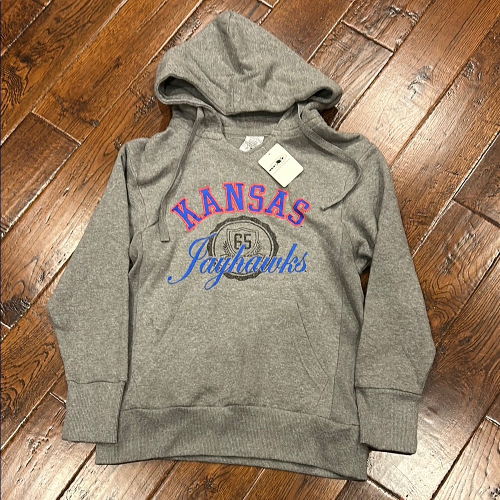 neXt Kansas KU Jayhawks Pullover Gray Hoodie Size Small NEW